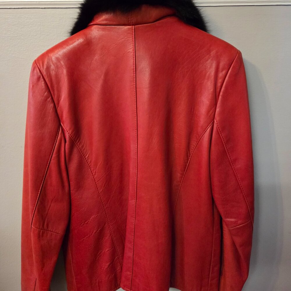Red Leather Jacket - Picture 2 of 4